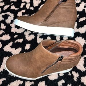 Brown Wedge Sneakers